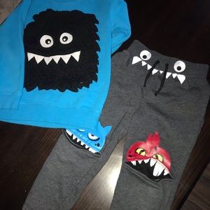 Monster sweatpants and crew neck sweat shirt
